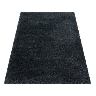 Hoogpolig fluffy vloerkleed Edel kleur antraciet
