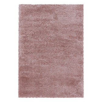 Hoogpolig fluffy vloerkleed Edel kleur rose