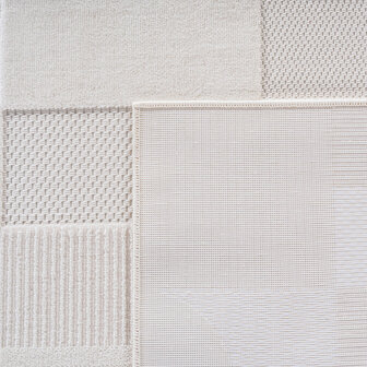 Effen laagpolig vloerkleed Sahara kleur creme 