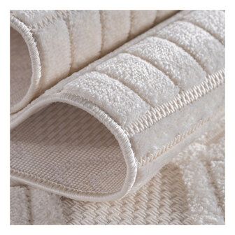 Effen laagpolig vloerkleed Sahara kleur creme 