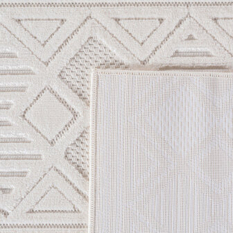 Effen laagpolig vloerkleed Sahara kleur creme 