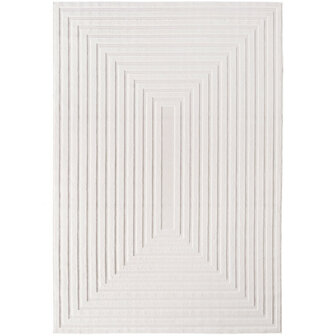Effen laagpolig vloerkleed Sahara kleur creme 