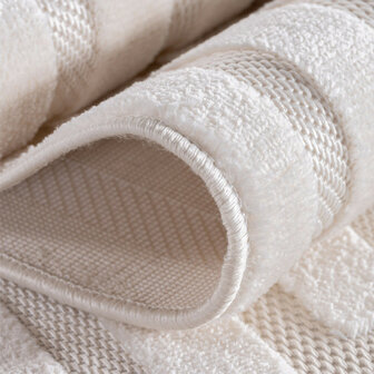 Effen laagpolig vloerkleed Sahara kleur creme 