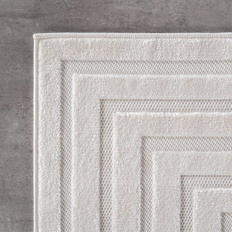 Effen laagpolig vloerkleed Sahara kleur creme 