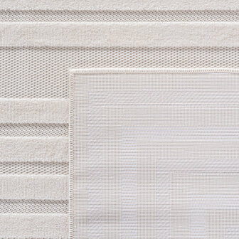 Effen laagpolig vloerkleed Sahara kleur creme 