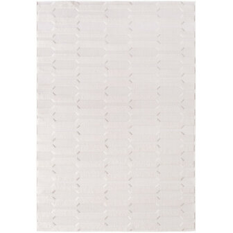 Effen laagpolig vloerkleed Sahara kleur creme 