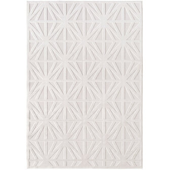 Effen laagpolig vloerkleed Sahara kleur creme 