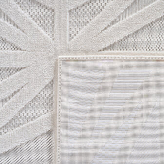 Effen laagpolig vloerkleed Sahara kleur creme 