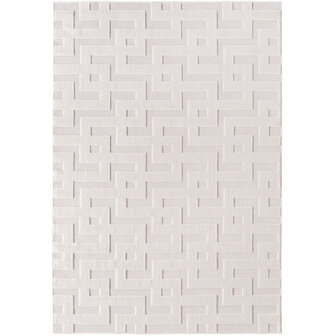 Effen laagpolig vloerkleed Sahara kleur creme 