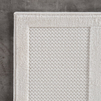 Effen laagpolig vloerkleed Sahara kleur creme 