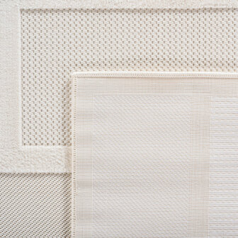 Effen laagpolig vloerkleed Sahara kleur creme 