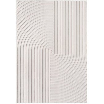 Effen laagpolig vloerkleed Sahara kleur creme 