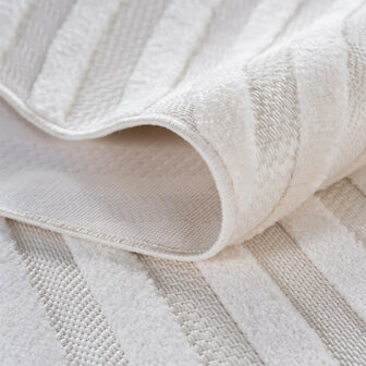Effen laagpolig vloerkleed Sahara kleur creme 