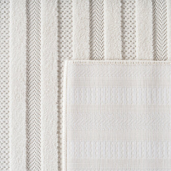 Effen laagpolig vloerkleed Sahara kleur creme 