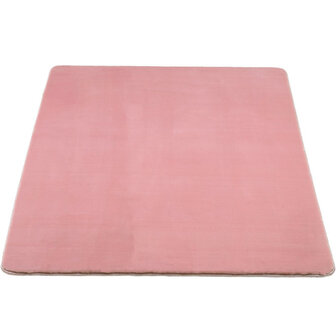 Effen vloerkleed Soft kleur rose