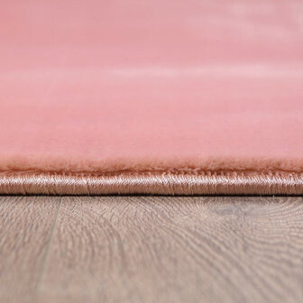 Effen vloerkleed Soft kleur rose