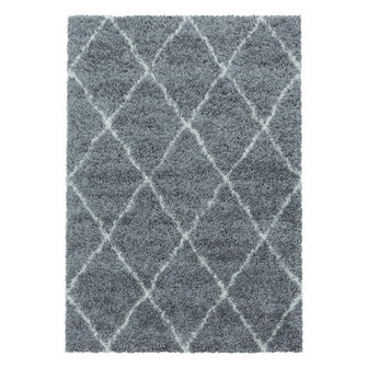 Modern hoogpolig vloerkleed Star kleur grijs