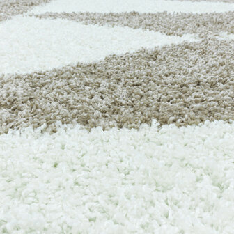 Modern hoogpolig vloerkleed Star kleur beige 3101