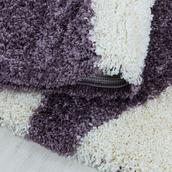 Modern hoogpolig vloerkleed Star kleur lila 3101