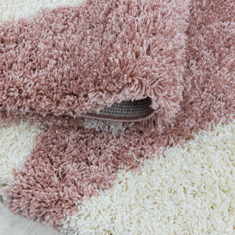 Modern hoogpolig vloerkleed Star kleur rose3101