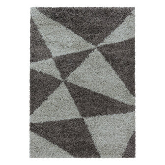 Modern hoogpolig vloerkleed Star kleur taupe 3101