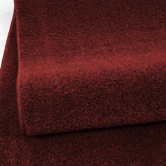 Effen of uni vloerkleed Lissabon kleur rood