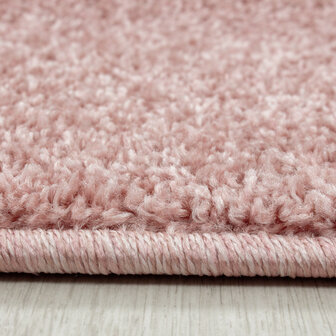 Effen of uni vloerkleed Lissabon kleur rose