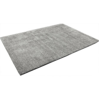Wollen handloom vloerkleed Zenaga kleur zilver