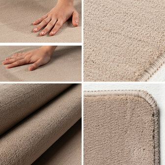 Effen of uni vloerkleed Dynasty kleur beige