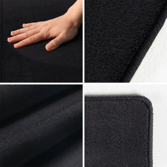 Effen of uni vloerkleed Dynasty kleur zwart