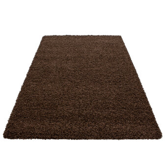 Hoogpolig vloerkleed Gold Shaggy kleur bruin