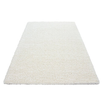 Hoogpolig vloerkleed Gold Shaggy kleur creme