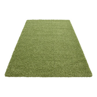 Hoogpolig vloerkleed Gold Shaggy kleur groen