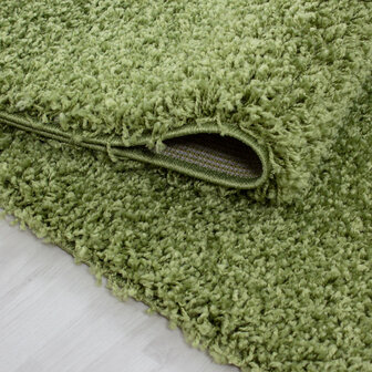 Hoogpolig vloerkleed Gold Shaggy kleur groen