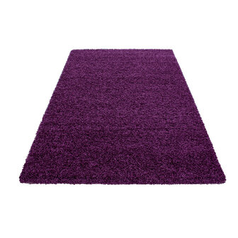 Hoogpolig vloerkleed Gold Shaggy kleur lila