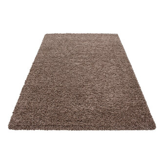 Hoogpolig vloerkleed Gold Shaggy kleur mocca