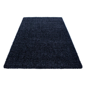 Hoogpolig vloerkleed Gold Shaggy kleur navy