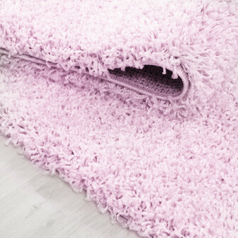 Hoogpolig vloerkleed Gold Shaggy kleur pink