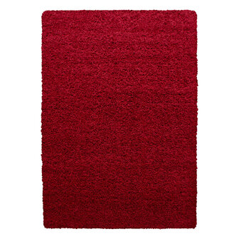 Hoogpolig vloerkleed Gold Shaggy kleur rood