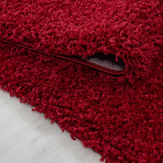 Hoogpolig vloerkleed Gold Shaggy kleur rood
