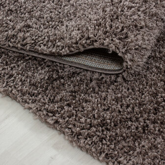 Hoogpolig vloerkleed Gold Shaggy kleur taupe