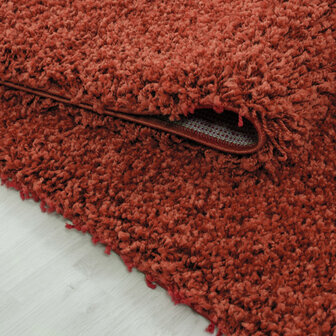 Hoogpolig vloerkleed Gold Shaggy kleur terra