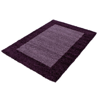 Lila hoogpolig vloerkleed Gold Shaggy 