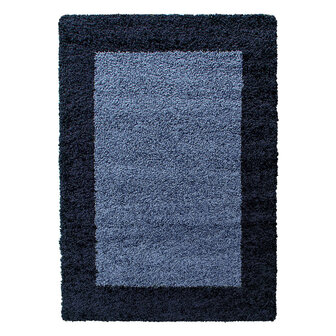 Navy blauw hoogpolig vloerkleed Gold Shaggy  