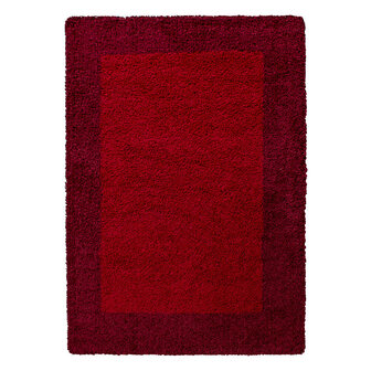 Rood hoogpolig vloerkleed Gold Shaggy  