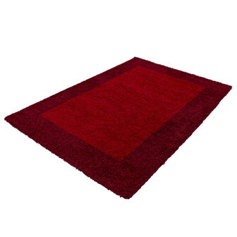 Rood hoogpolig vloerkleed Gold Shaggy  