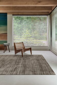 Viscose vloerkleed Current Ligne Pure kleur bruin