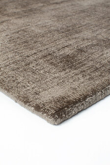 Viscose vloerkleed Current Ligne Pure kleur bruin