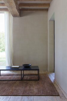 Handgeknoopt vloerkleed Dune Ligne Pure kleur bruin