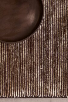 Handgeknoopt vloerkleed Dune Ligne Pure kleur bruin
